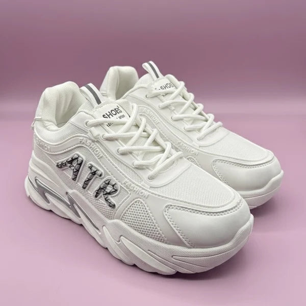 White AIR High Heel Female Joggers I-2
