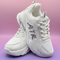 White AIR High Heel Female Joggers I-2
