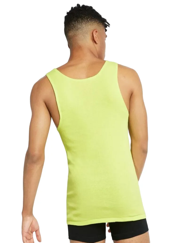 10 x Bonds X-Temp Fluro Yellow Mens Chesty Cotton Plain Singlet Tank Top