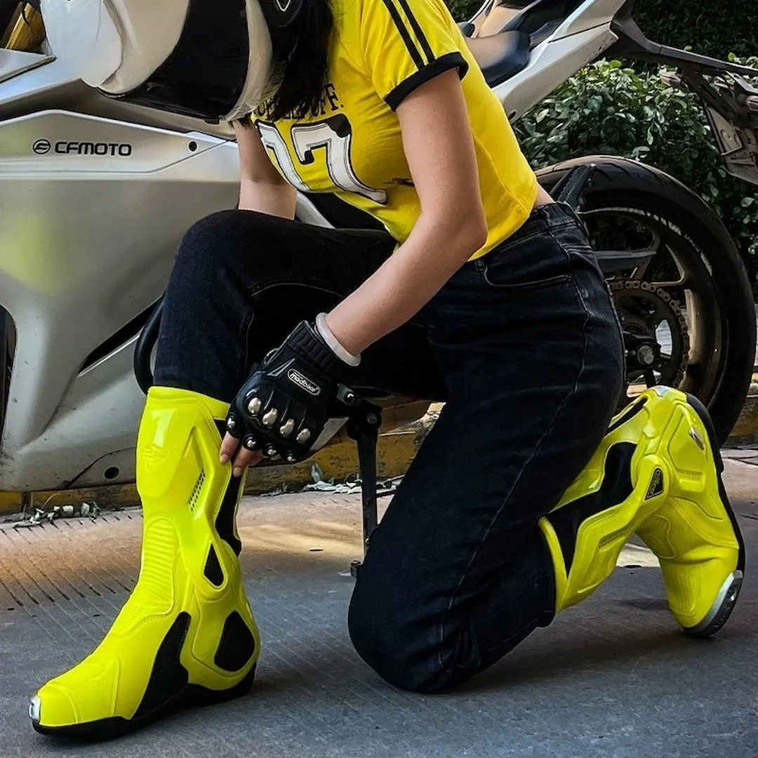 Allgoal Motorcycle Boots Yellow