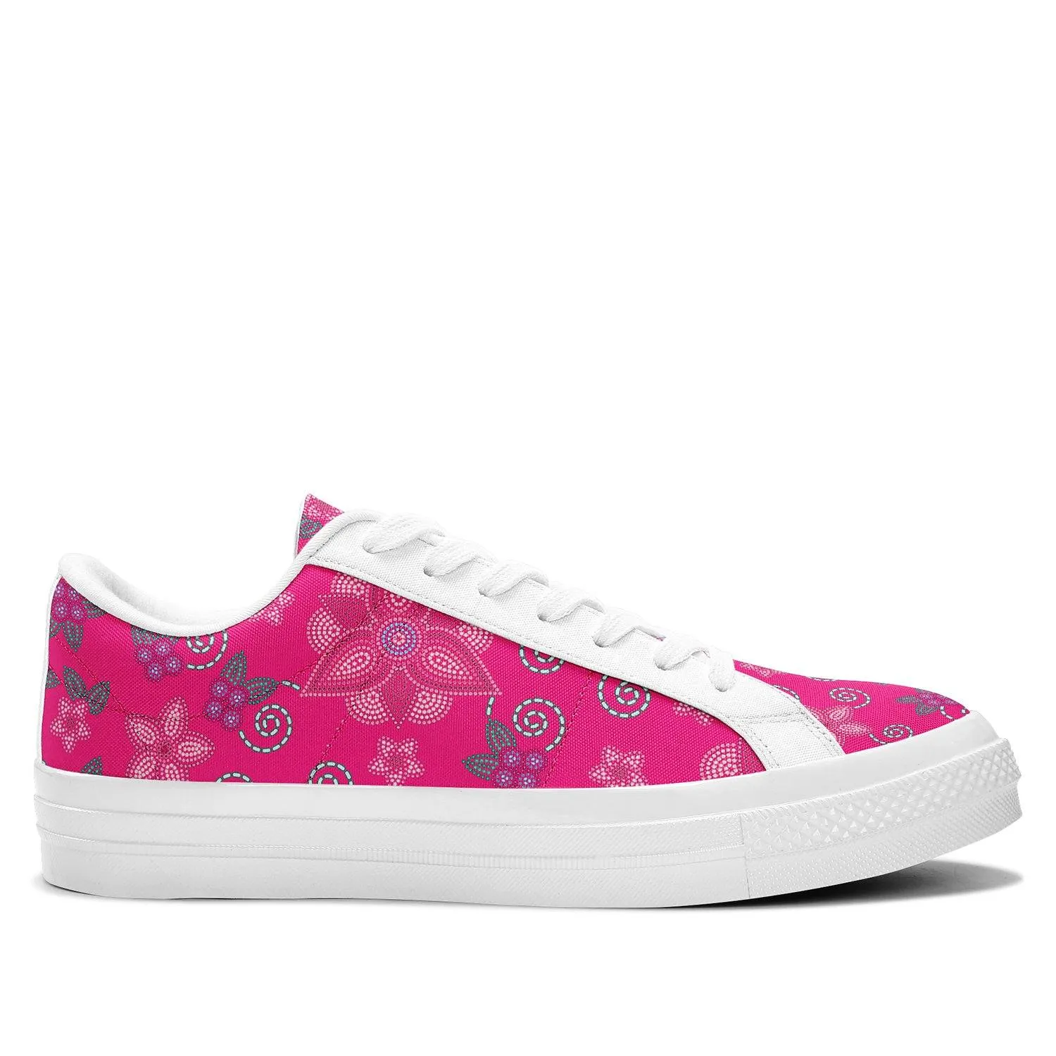 Berry Picking Pink Aapisi Low Top Canvas Shoes White Sole