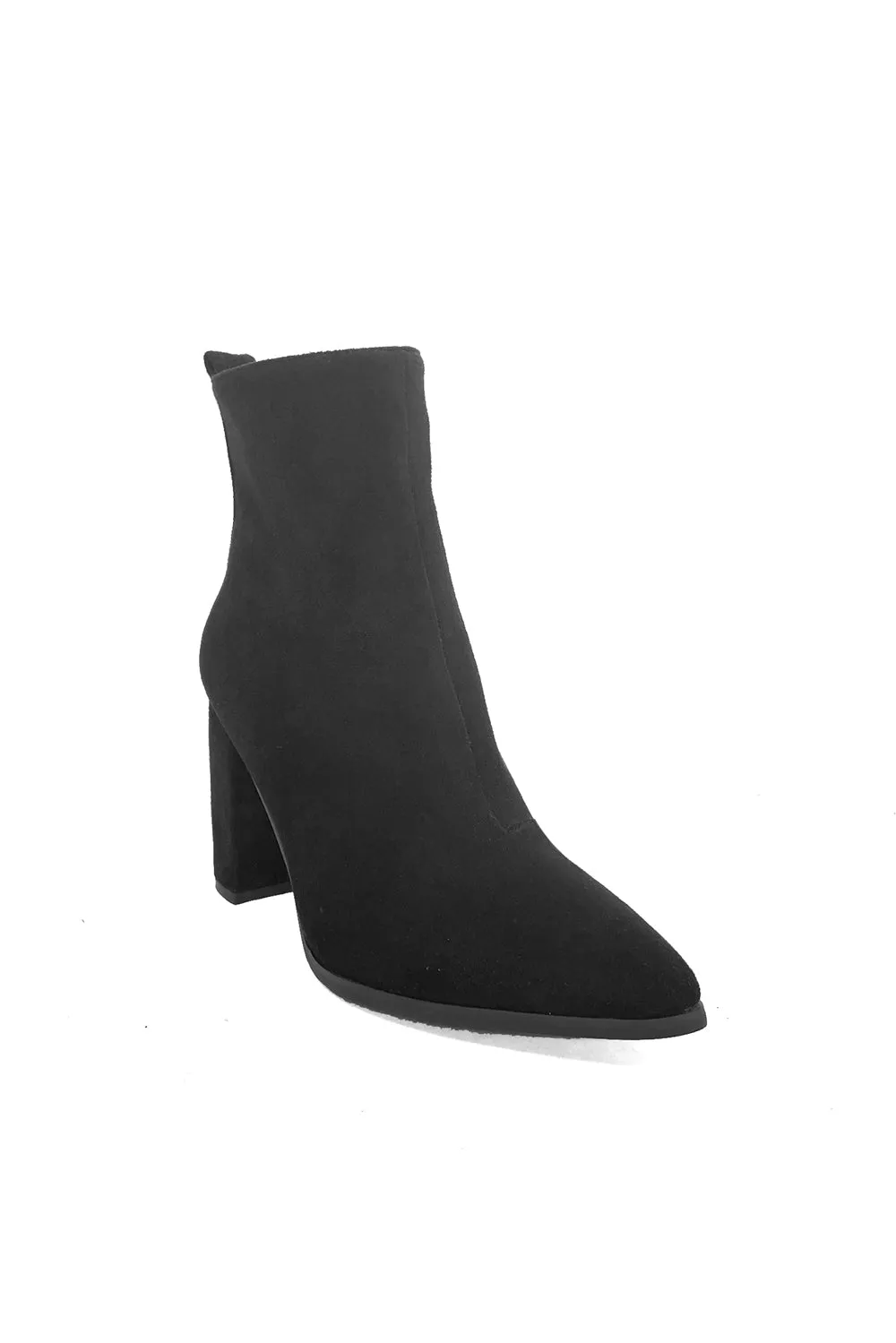 Block Heel Ankle Boots with Zip Detail