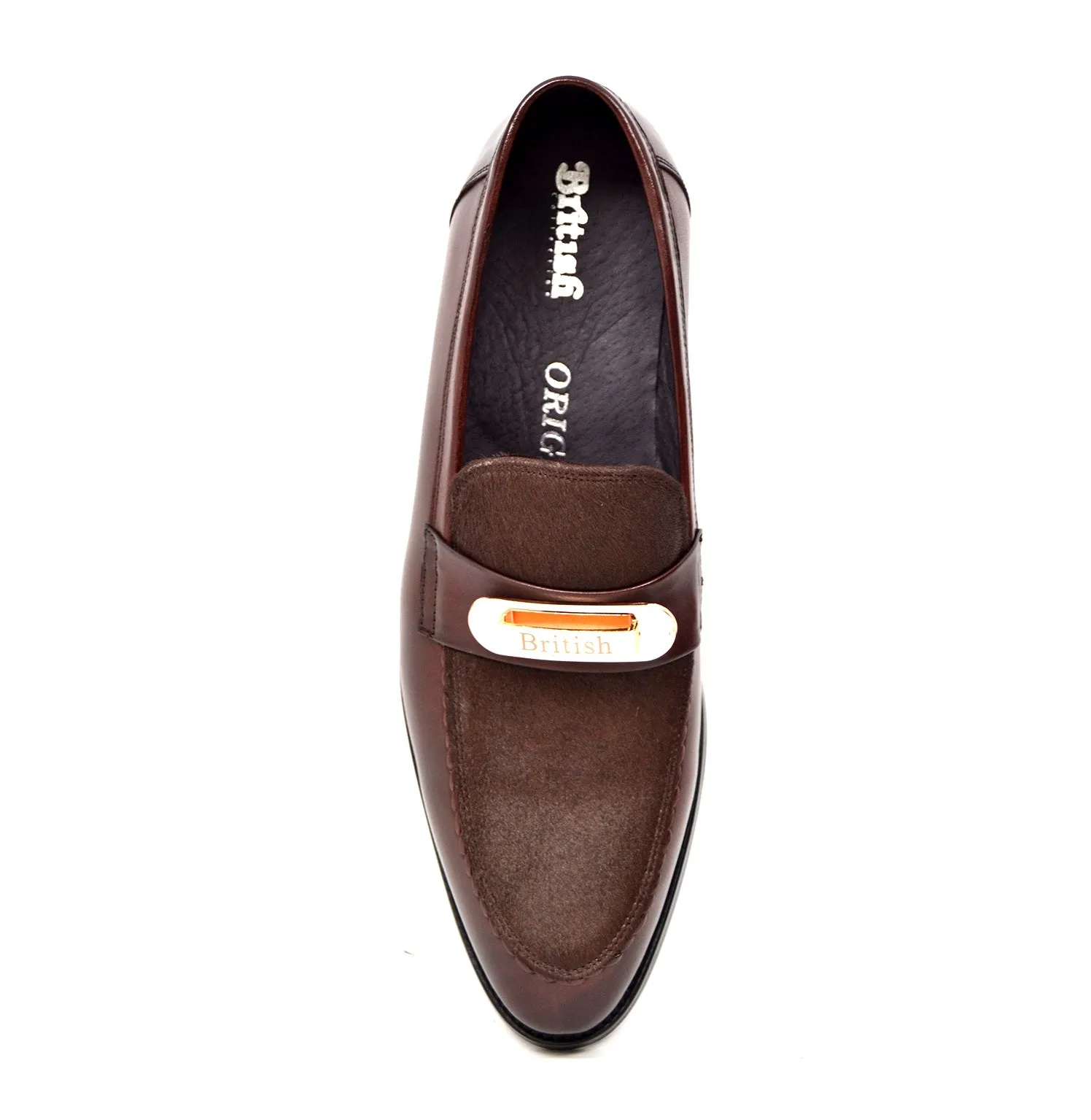 Boss Genuine Leather Slip-On with Pony Skin Detail