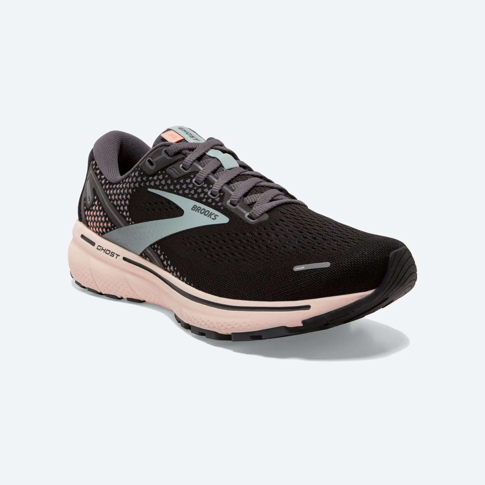 Brooks Womens Ghost 14 Running Shoes - Black/Pink