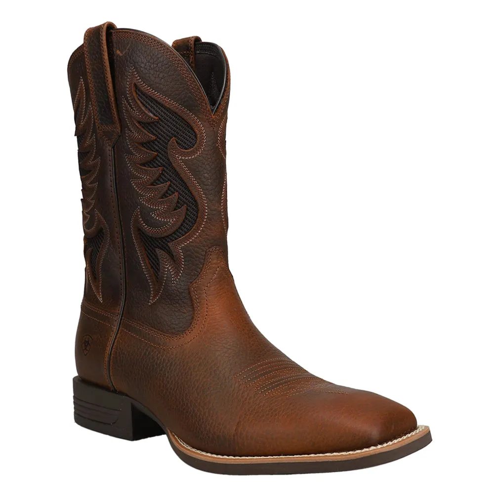 Cowpuncher Venttek Embroidered Tool-Inlayed Square Toe Cowboy Boots