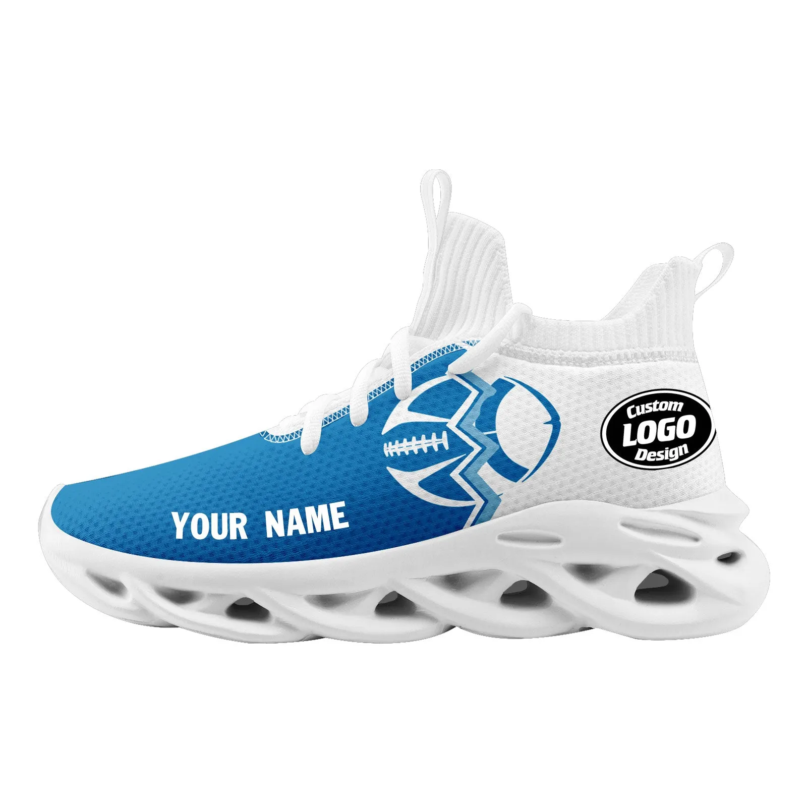 Custom Blue White Michigan MaxSoul Shoes and Hat Combo Offer Personalized Combo ZH-D028017-6