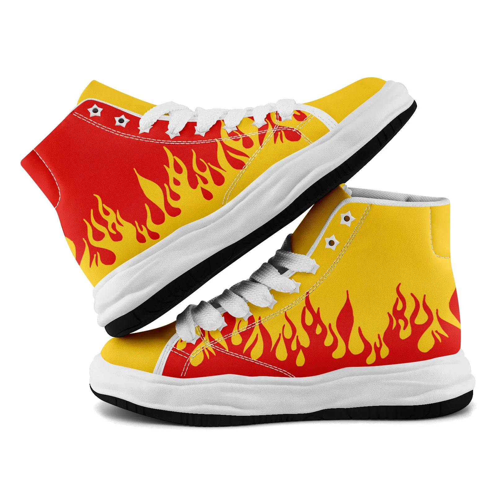 Custom Yellow Red Kansas City Firesoul Shoes Personalized Sneaker FN039-D020272-18