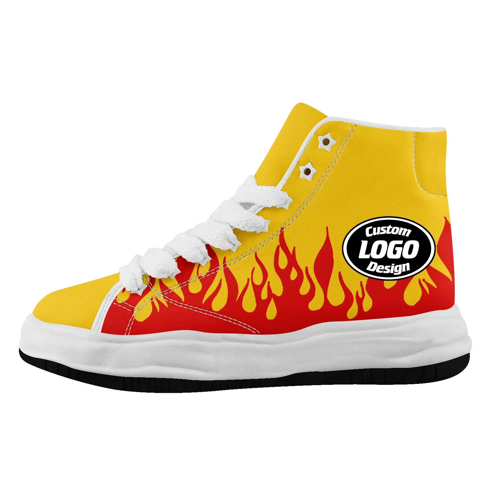 Custom Yellow Red Kansas City Firesoul Shoes Personalized Sneaker FN039-D020272-18