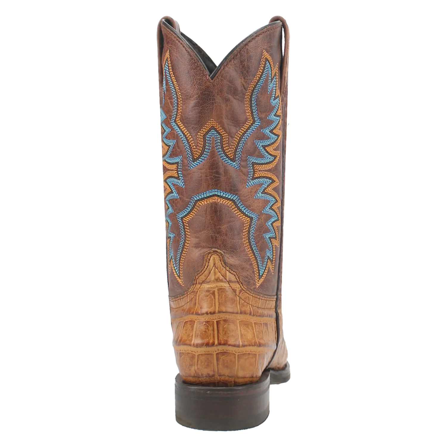 Dingo Tan Gator Print Trail Boss J-Toe Western Boots for Men