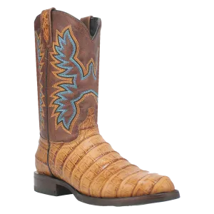 Dingo Tan Gator Print Trail Boss J-Toe Western Boots for Men