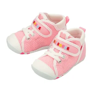 Double Russell Mesh First Walker Shoes - Strawberry Milk