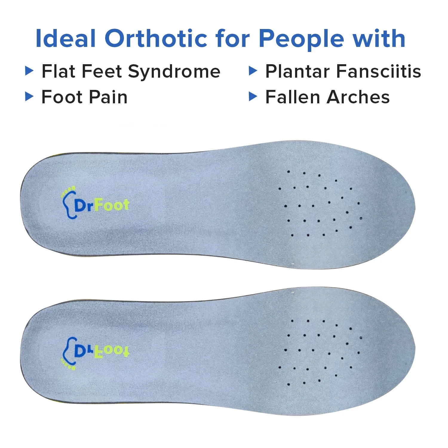 Dr Foot Gel Insoles Pair | For Walking, Running, Sports Shoes | All Day Comfort Shoe Inserts With Dual Gel Technology | Ideal Full-Length Sole For Every Shoe For Unisex- 1 Pair (Size - S) (Pack of 3)