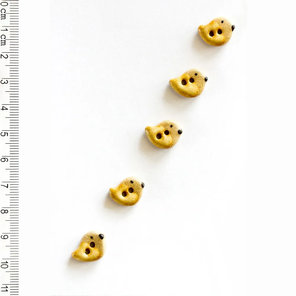 Handmade Buttons Birds - Set of 5 (L548)