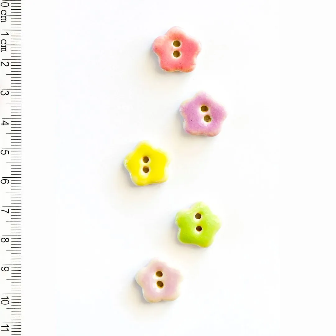 Handmade Buttons Flowers - Set of 5 (L085)