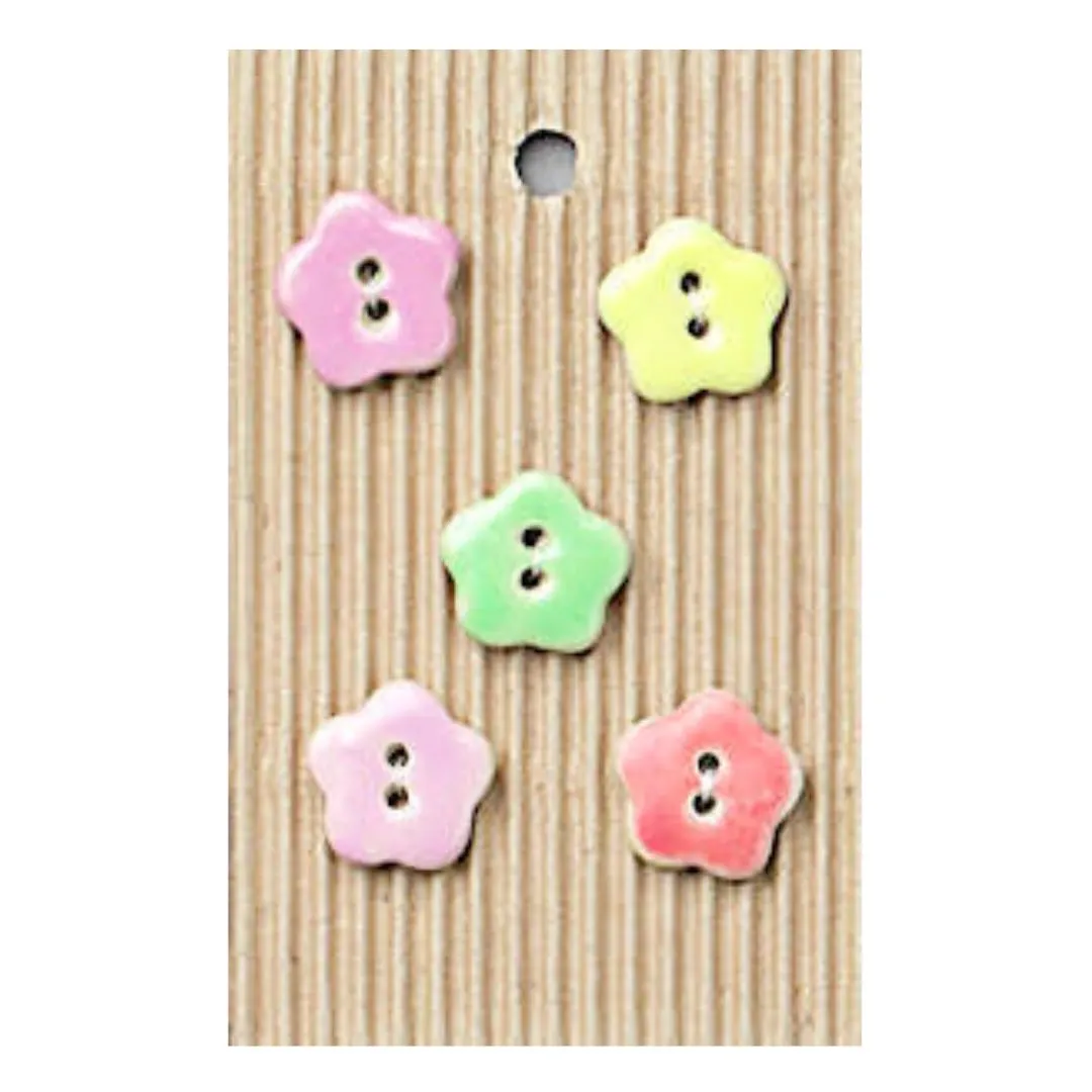 Handmade Buttons Flowers - Set of 5 (L085)