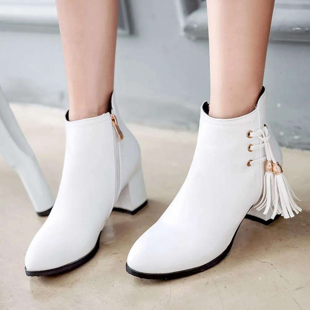 Heels Winter Zip Up Hot Ankle Boots