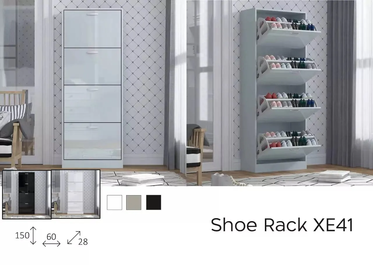 High Gloss Shoe Rack - Modern Shoe Organizer