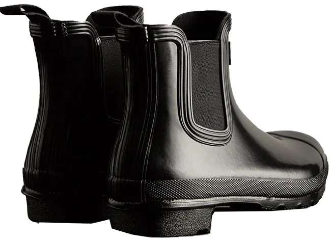 Hunter Wellies Womens Original Gloss Chelsea Boot Black