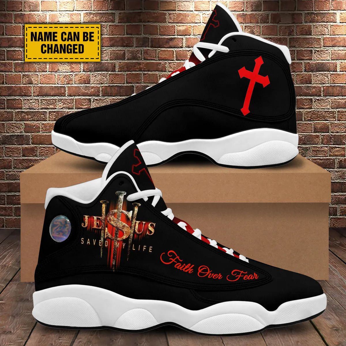 Jesus Saved My Life Personalized Jesus Basketball Shoes For Men Women - Christian Shoes - Jesus Shoes - Unisex Basketball Shoes