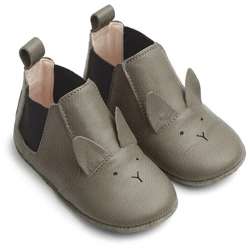 Liewood Edith Leather Slipper in Rabbit Grey