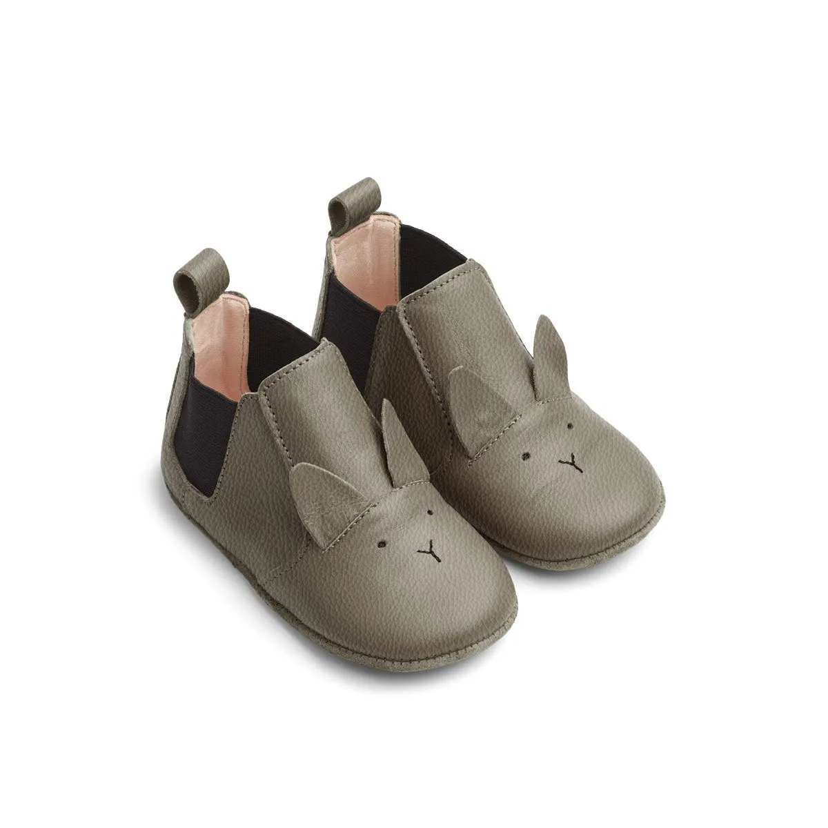 Liewood Edith Leather Slipper in Rabbit Grey