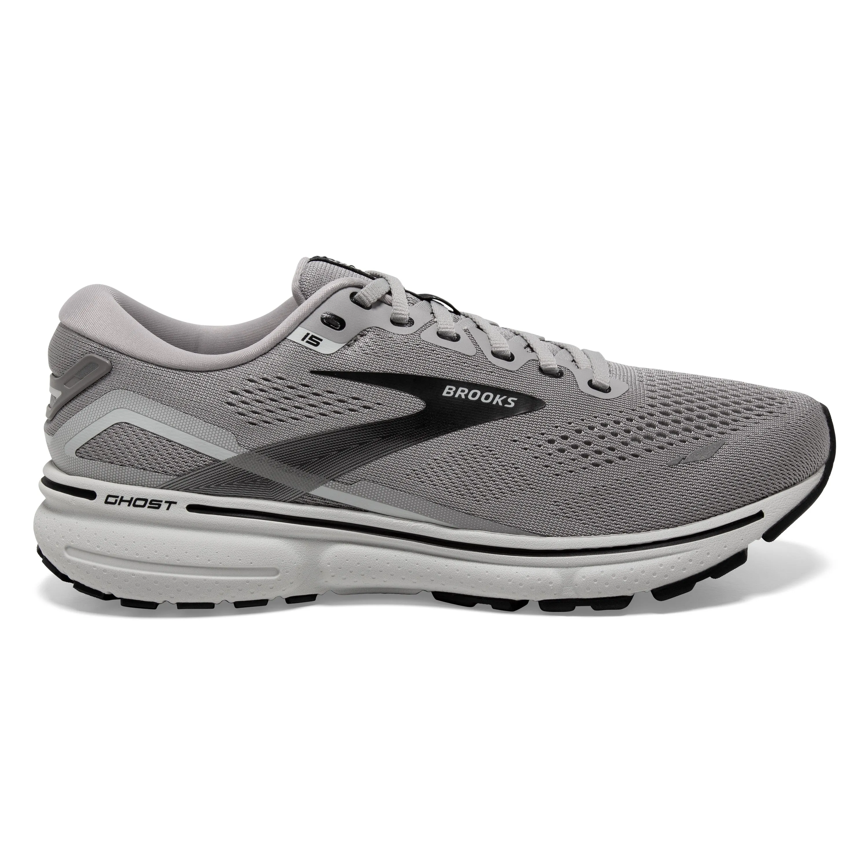 Men's Brooks Ghost 15 1103932E098 Color: Alloy/Oyster/Black (WIDE WIDTH)