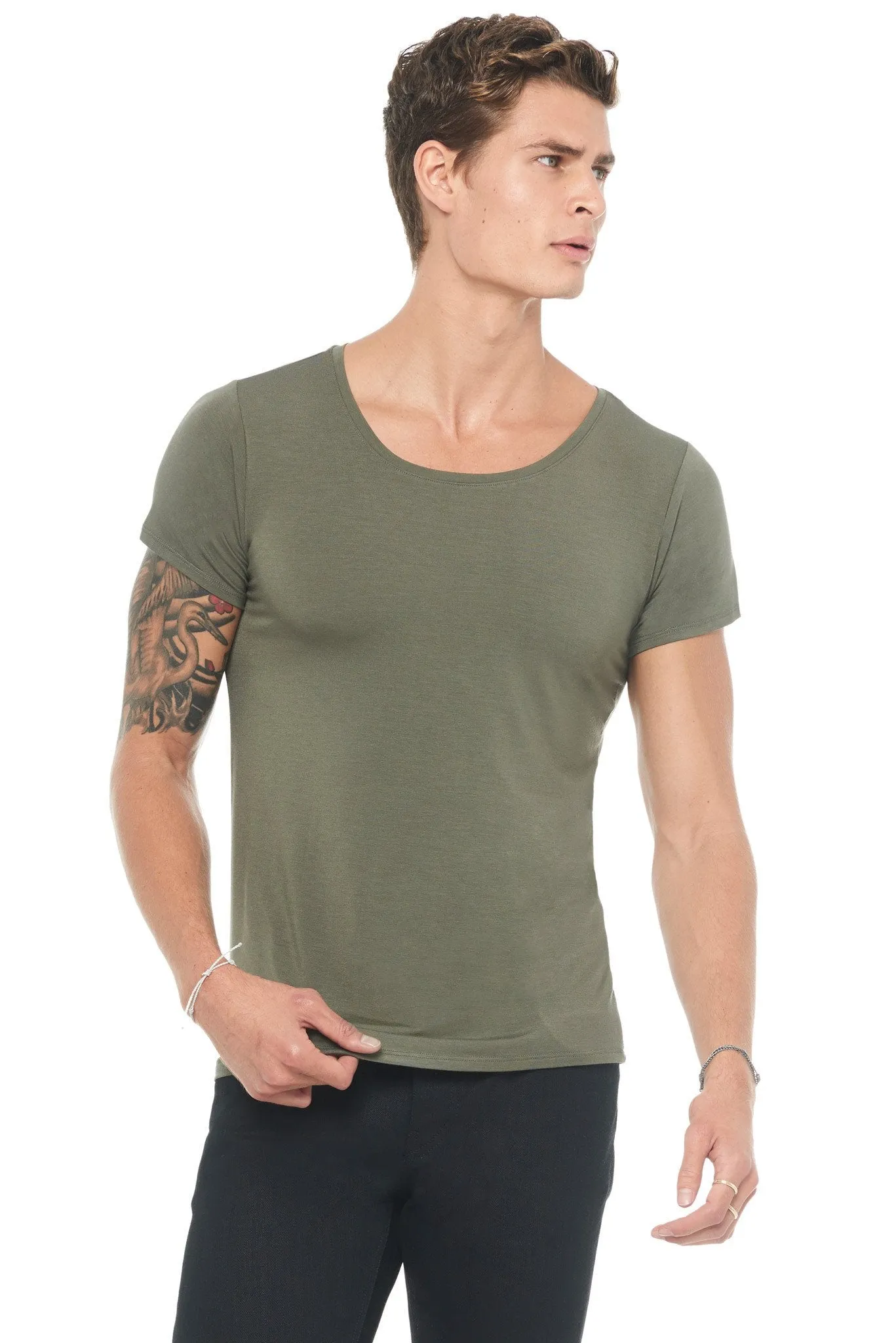 Men's Modal Wide Neck Tee