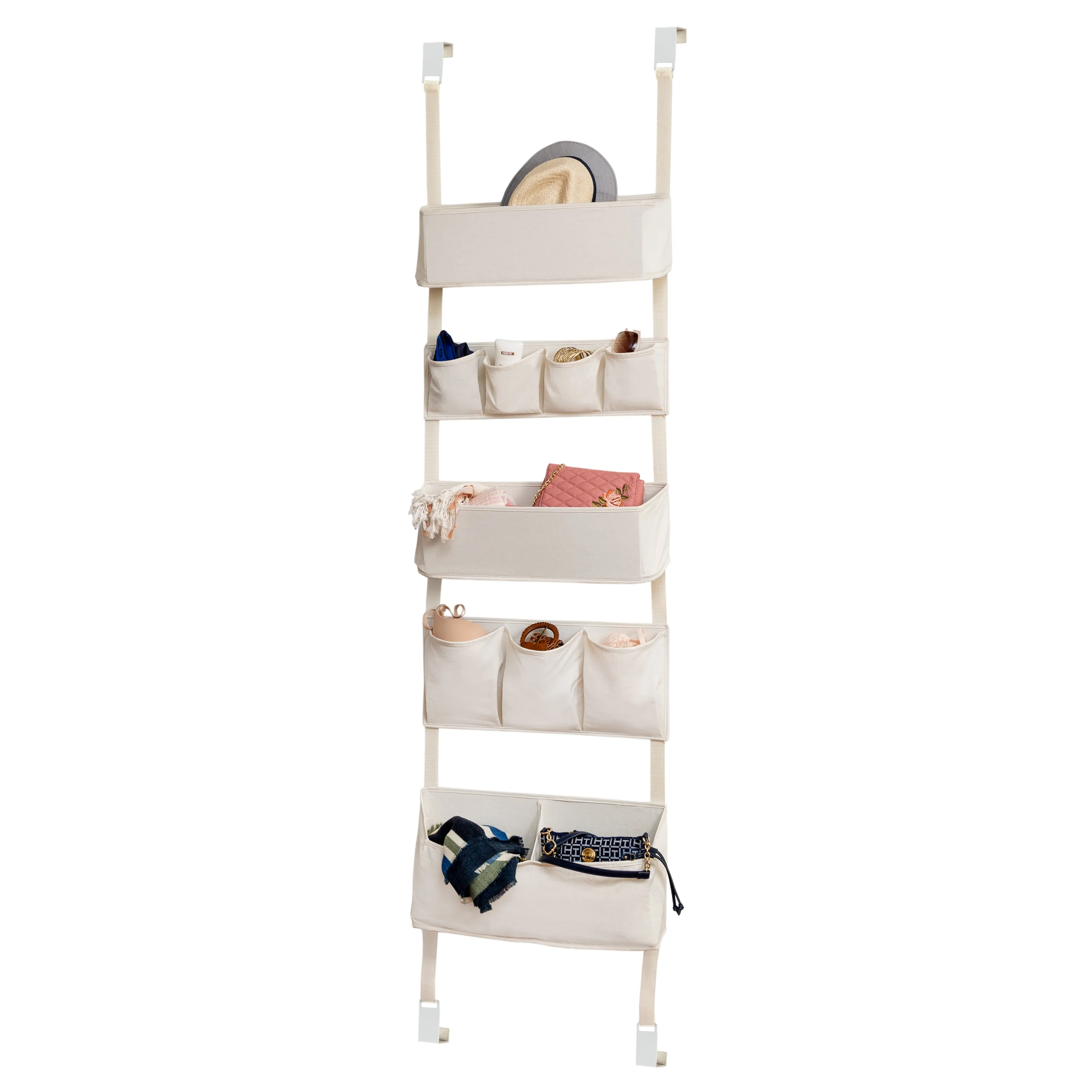 Natural 10-Pocket Over-The-Door Closet Organizer