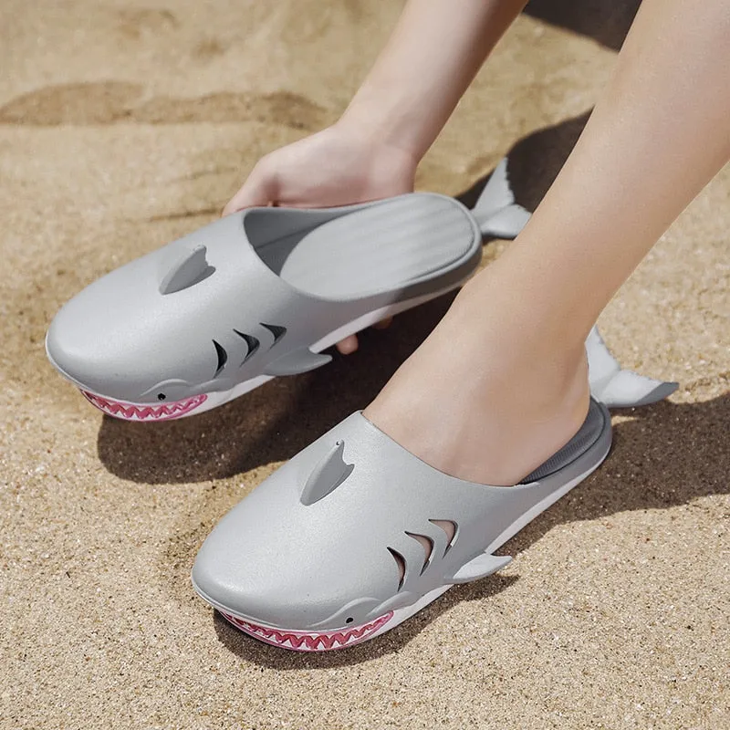 Non-slip Men's Slippers Cute Shark Beach Funny Summer Shoes