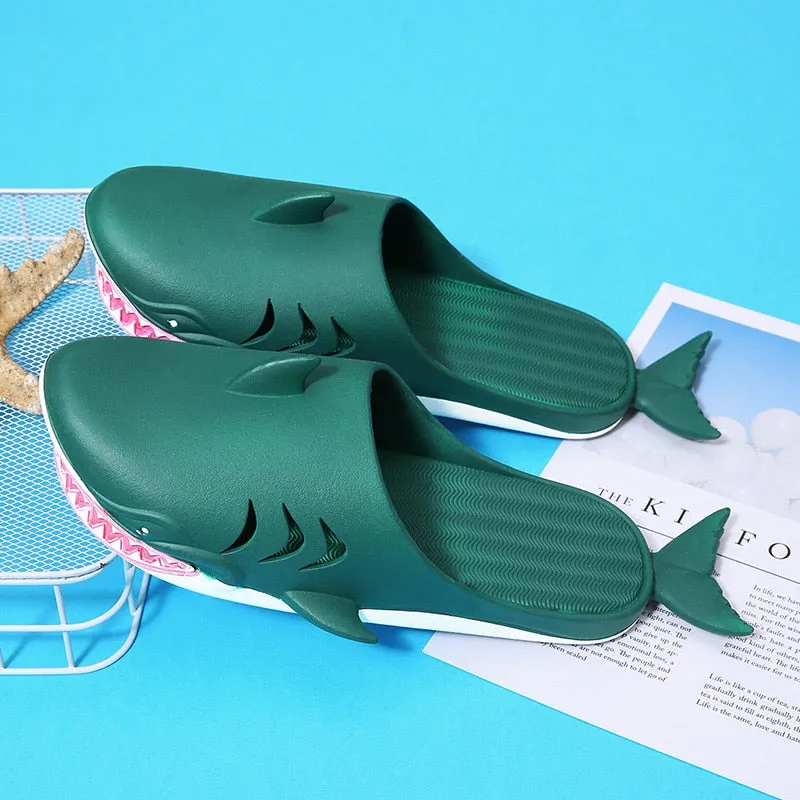 Non-slip Men's Slippers Cute Shark Beach Funny Summer Shoes