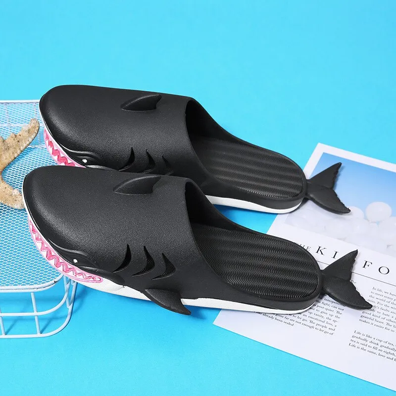 Non-slip Men's Slippers Cute Shark Beach Funny Summer Shoes