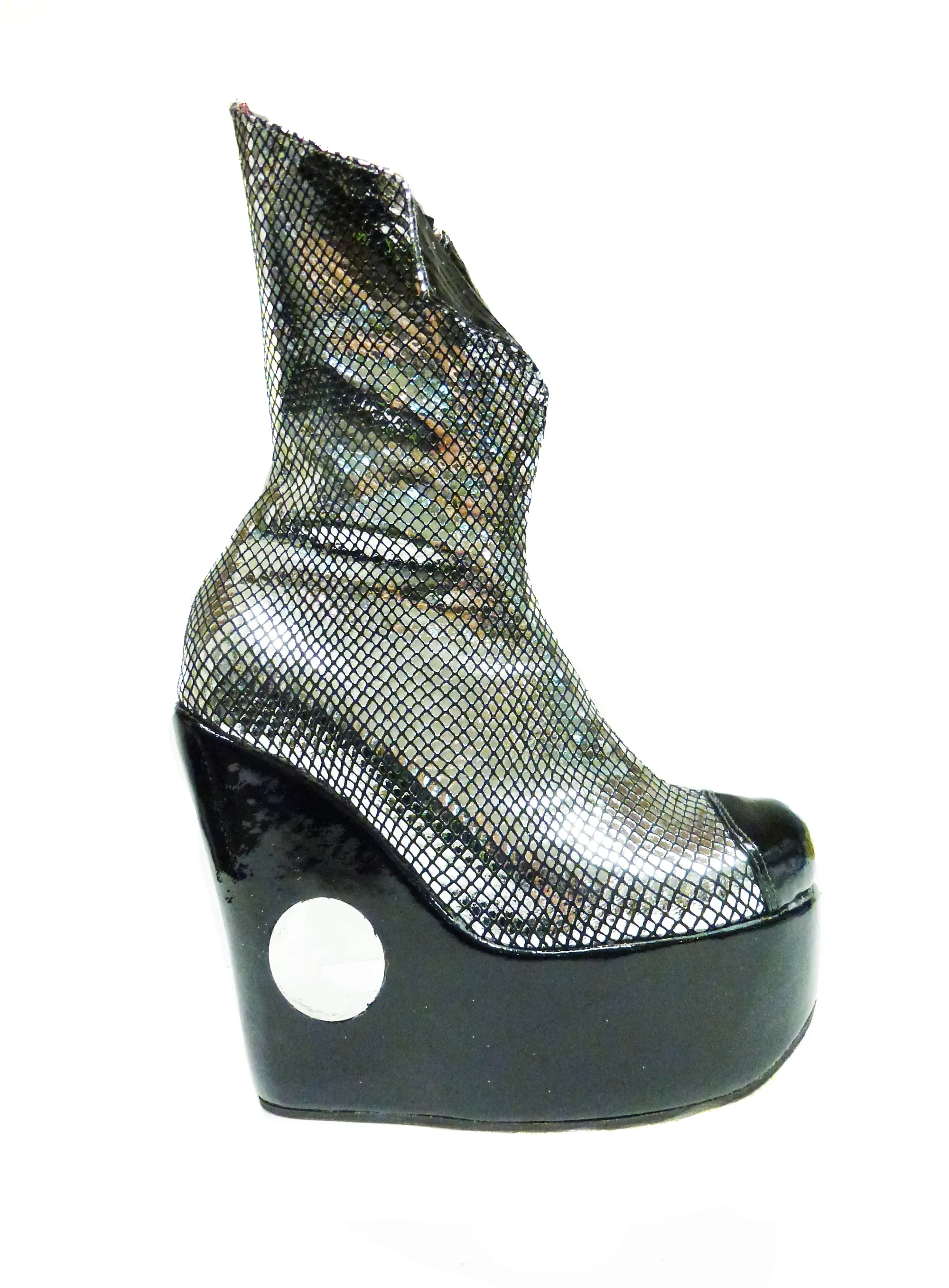 PEEPHOLE Platform "Collar" Boots w/ Perspex hole