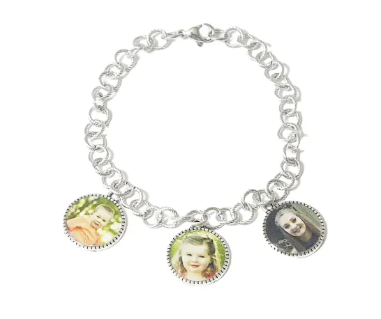 Personalized Memory Vacation Trip Photo Charm Bracelet