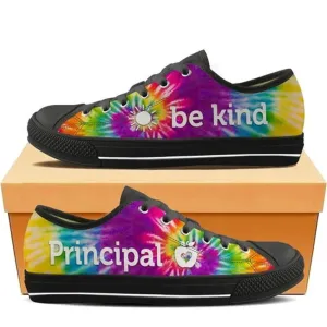 Principal Bekind Tie Dye Canvas Low Top Shoes, Low Top Sneaker, Low Top Canvas Shoes