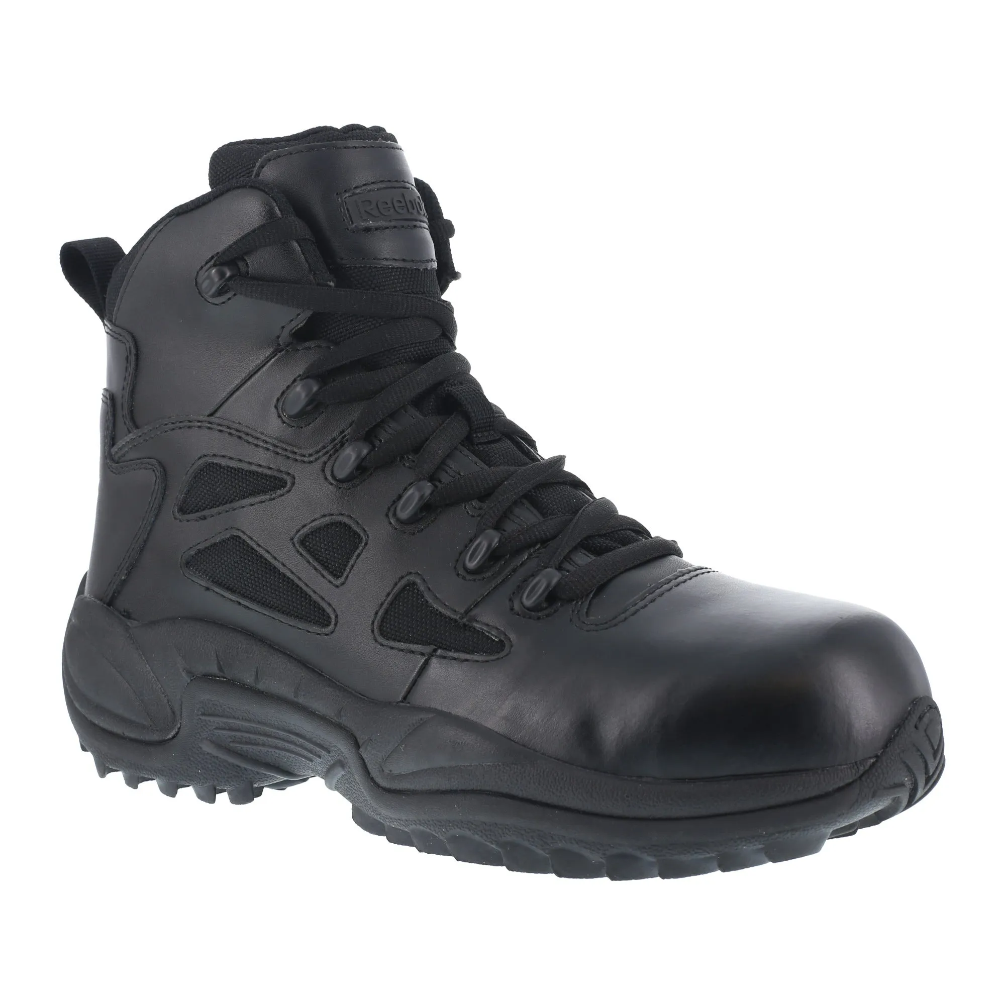 Reebok Womens Black Leather Tactical Boots Rapid Response RB Comp Toe