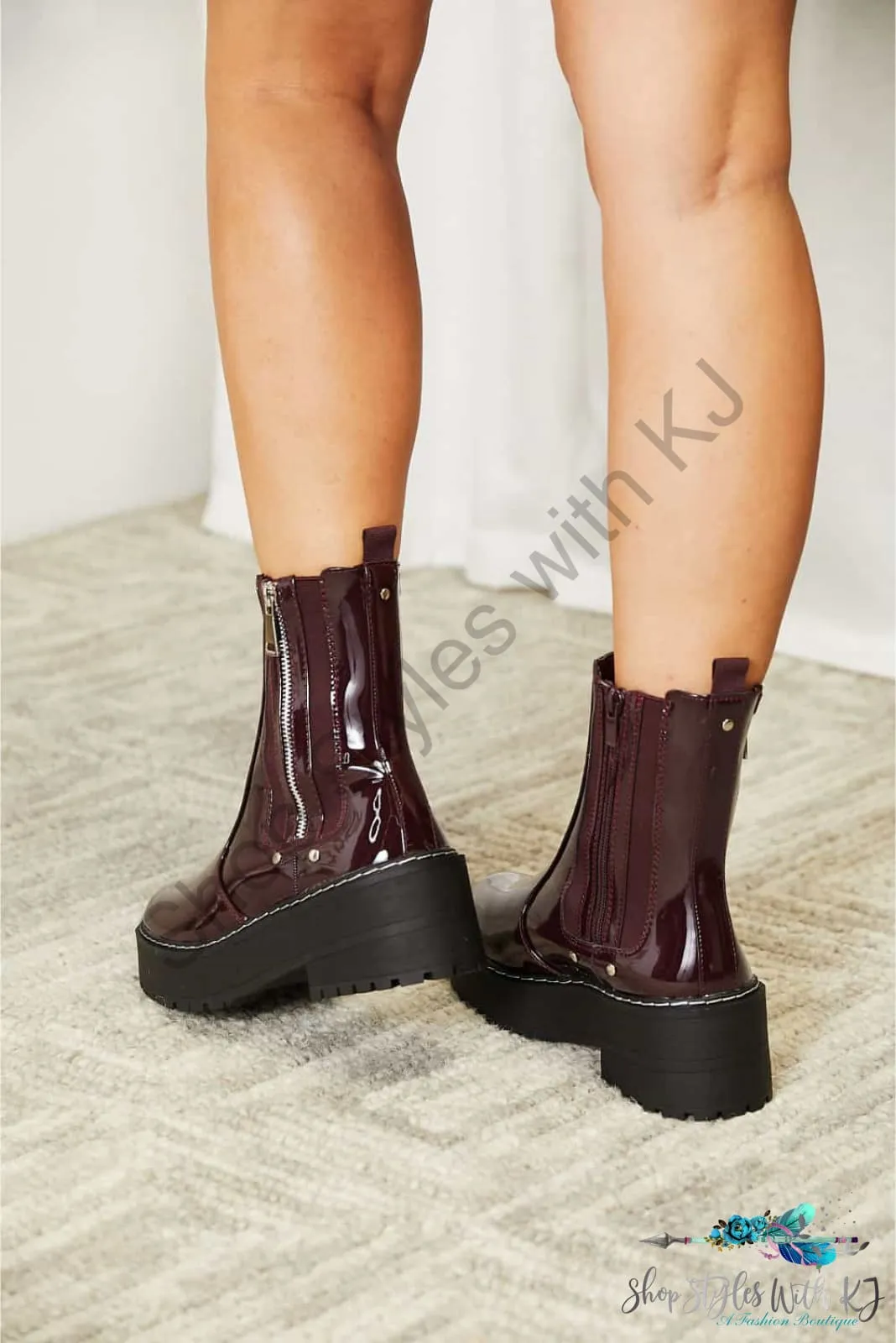 Side Zip Platform Boots