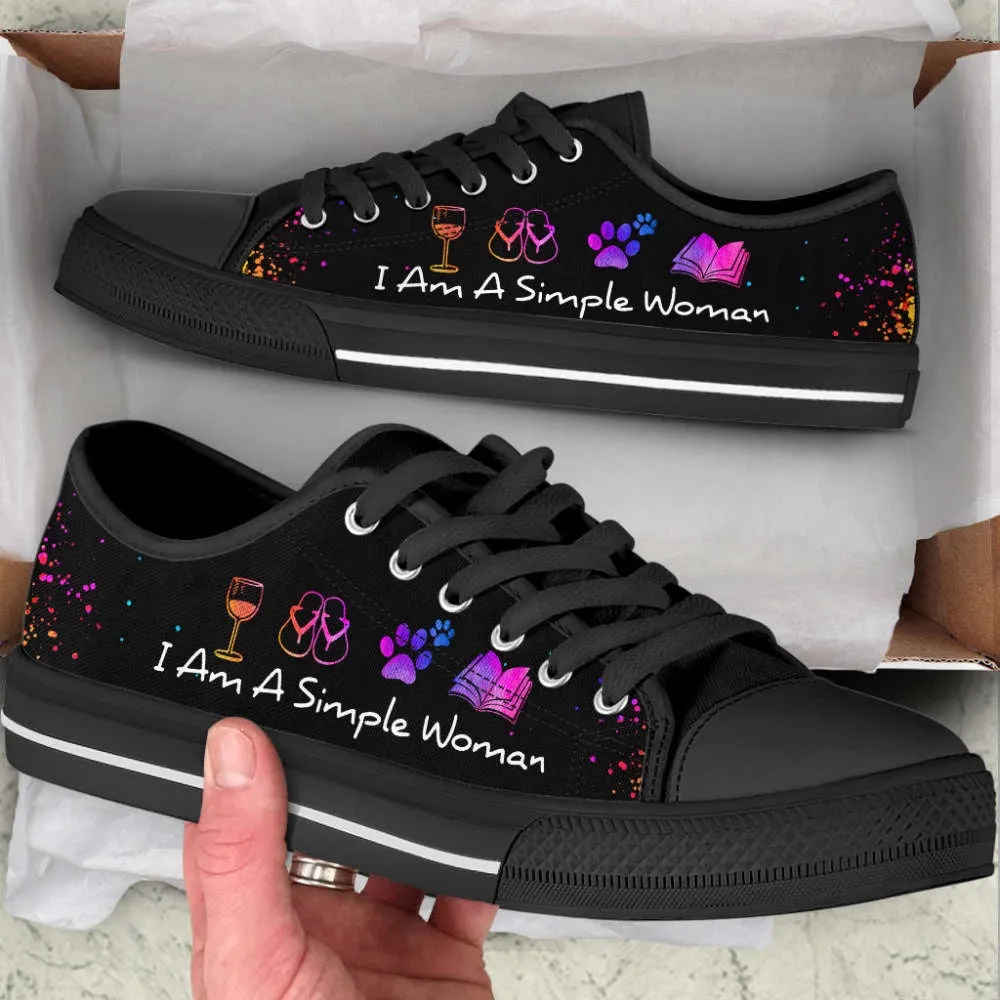 Simple Woman Low Top Shoes Canvas Print , Low Top Sneaker, Low Top Canvas Shoes