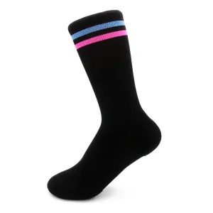 Skinny Stripes - Black   Light Blue   Neon Pink**