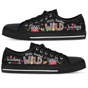 Sped Teacher Teaching Wild Things Low Top Shoes, Teacher Shoes, Low Top Sneakers