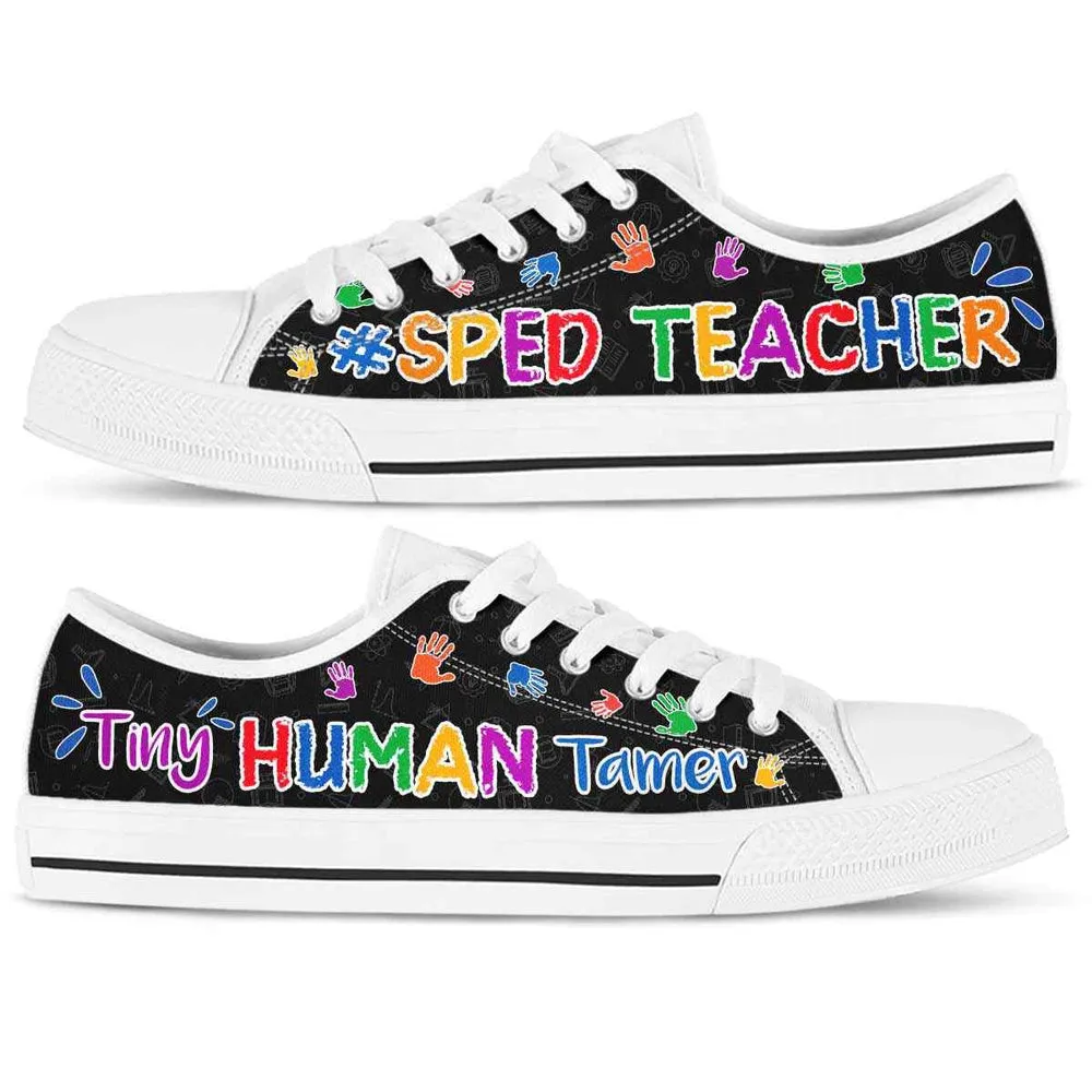 Sped Teacher Tiny Human Tamer Low Top Shoes, Teacher Shoes, Low Top Sneakers