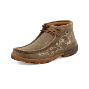 TWISTED X Women's Chukka Driving Moc - Plain w/ Stitched Design