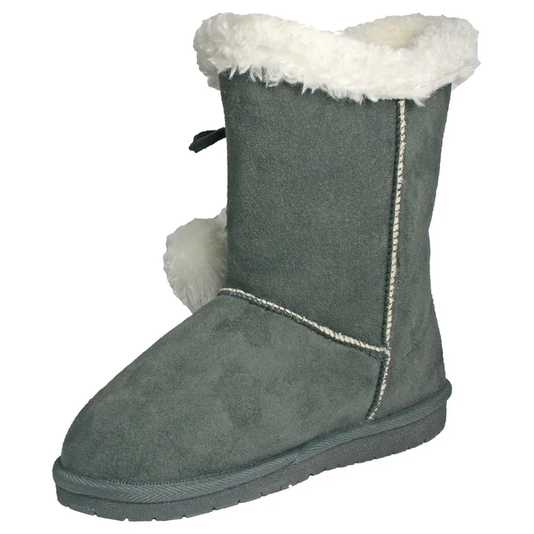 Women's 9-inch Side Tie Microfiber Boots - Gray