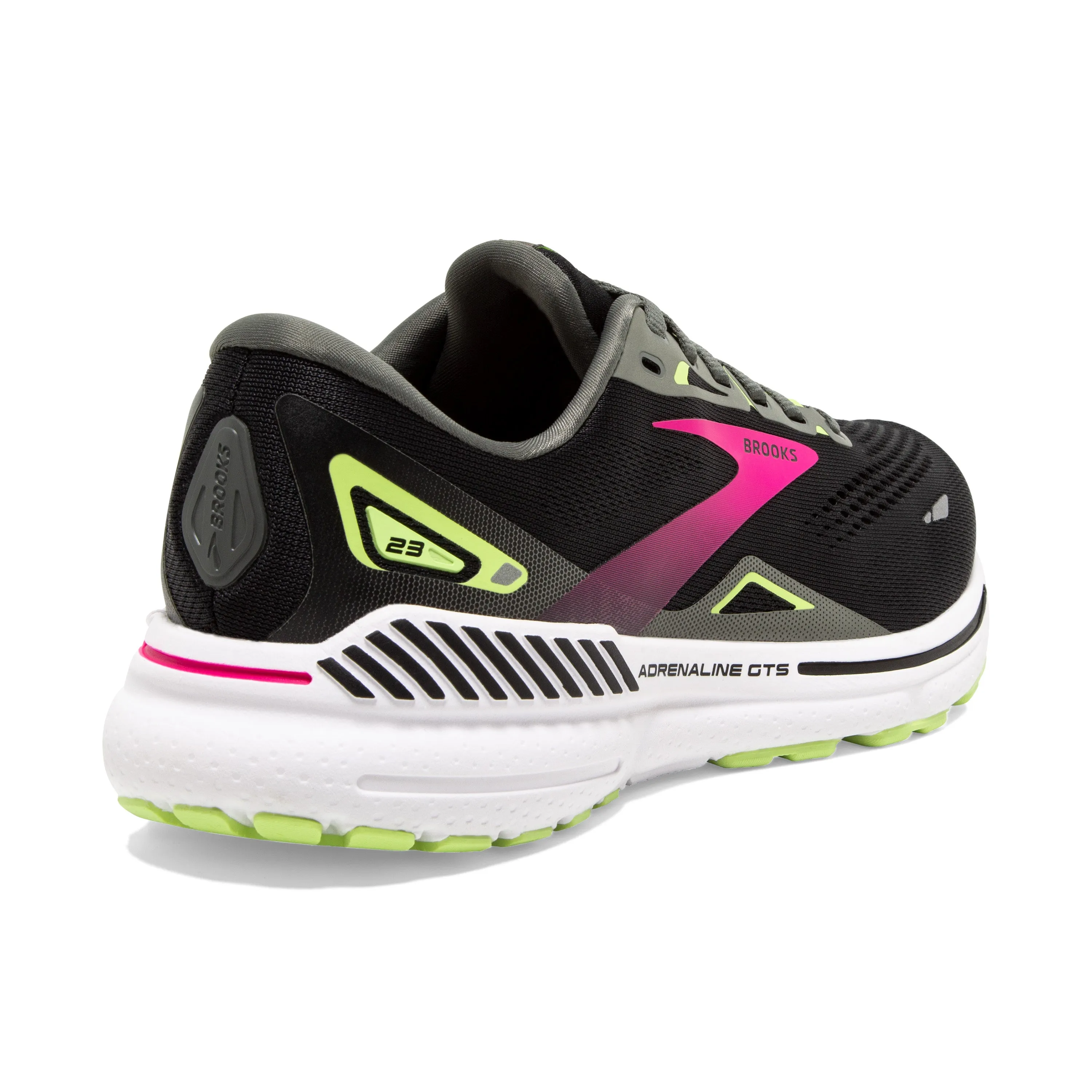 Women's Brooks Adrenaline GTS 23 1203811D037 Color: Black/Gunmetal/Sharp Green (WIDE WIDTH)