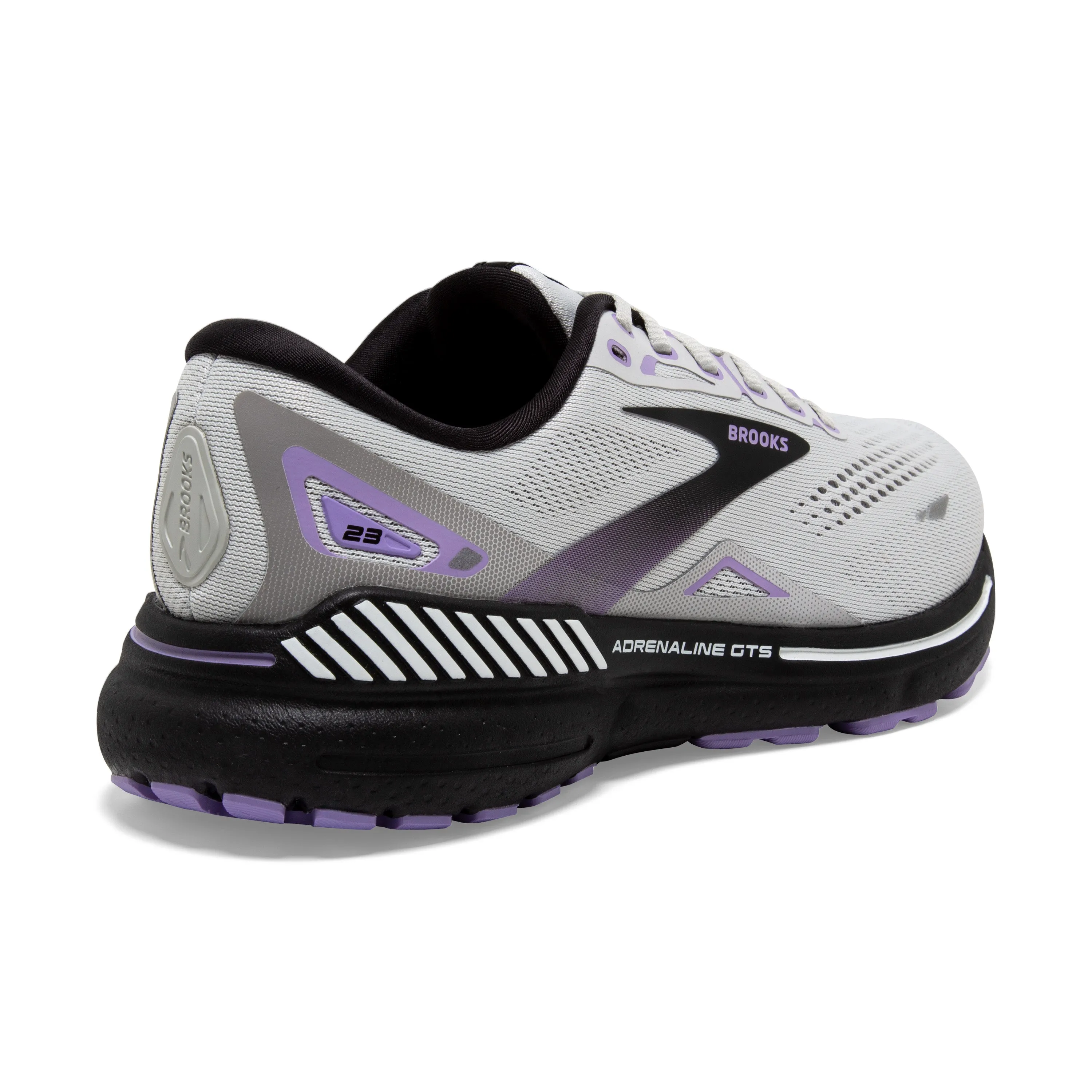 Women's Brooks Adrenaline GTS 23 Color: Grey/Black/Purple (WIDE WIDTH)