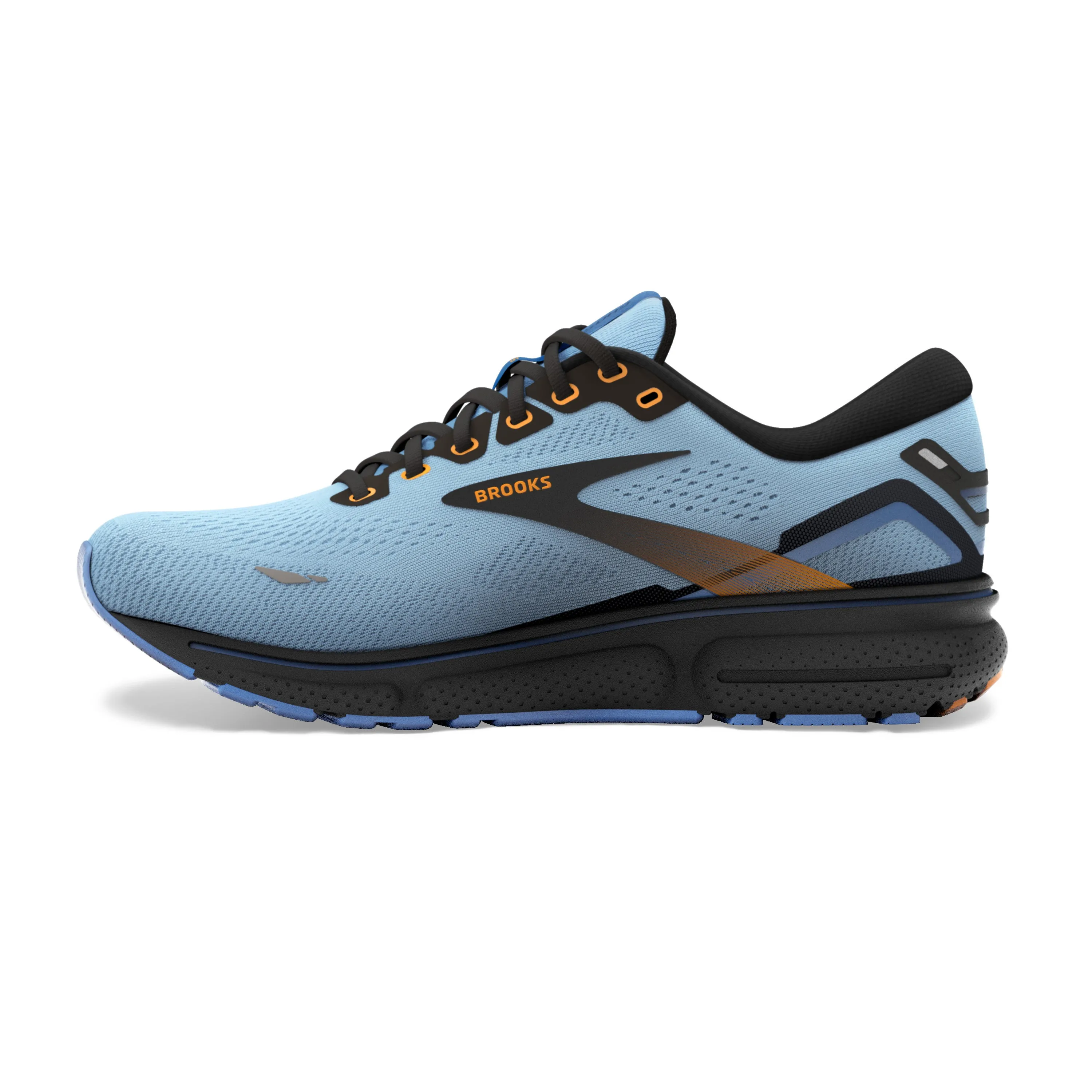 Women's Brooks Ghost 15 1203801B437 Color: Light Blue/Black/Yellow